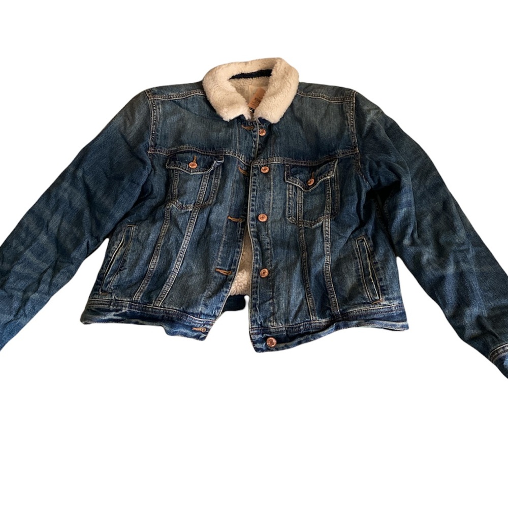 American Eagle Denim Sherpa Jacket